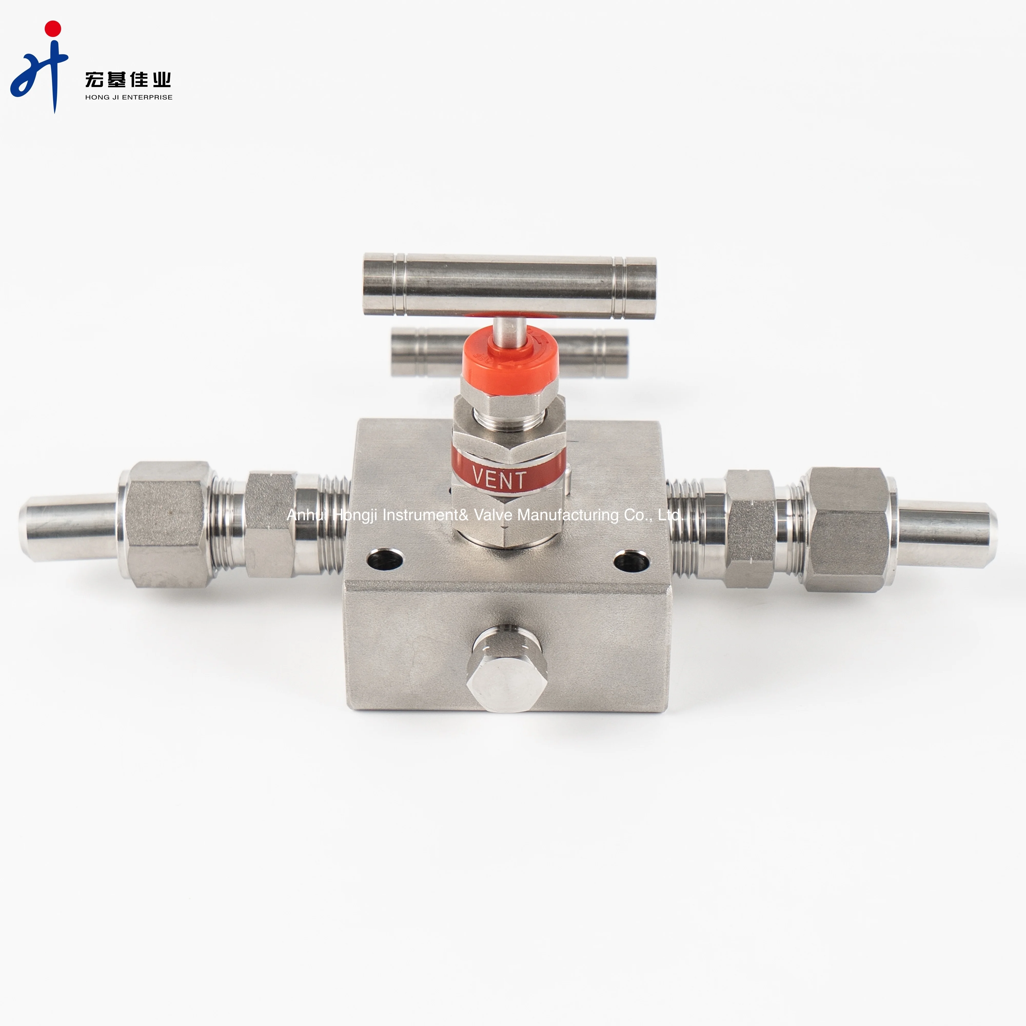 316L Stainless Steel Elbow Type 2 Way Manifold Valve Configuration NPT Thread Gauge Manifold