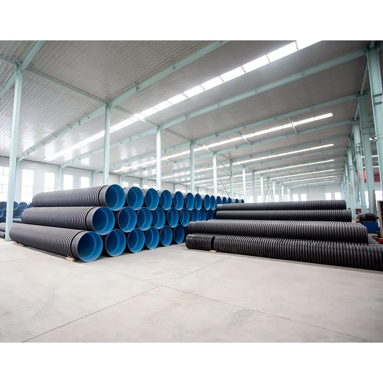 DN200, 300, 400, 500, 600, 800mm Black Polyethylene Drainage Culvert Hdpe Double Wall Corrugated Pipe