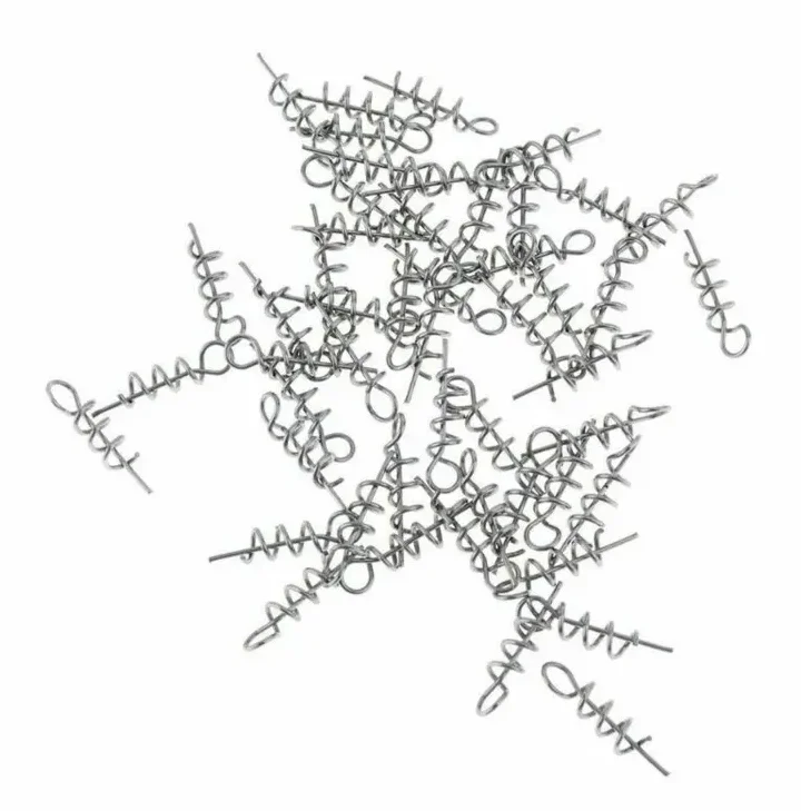 Soft Lure Baits Hook Pin Spring Fixed Lock Fishing Screw Needle Soft Worm