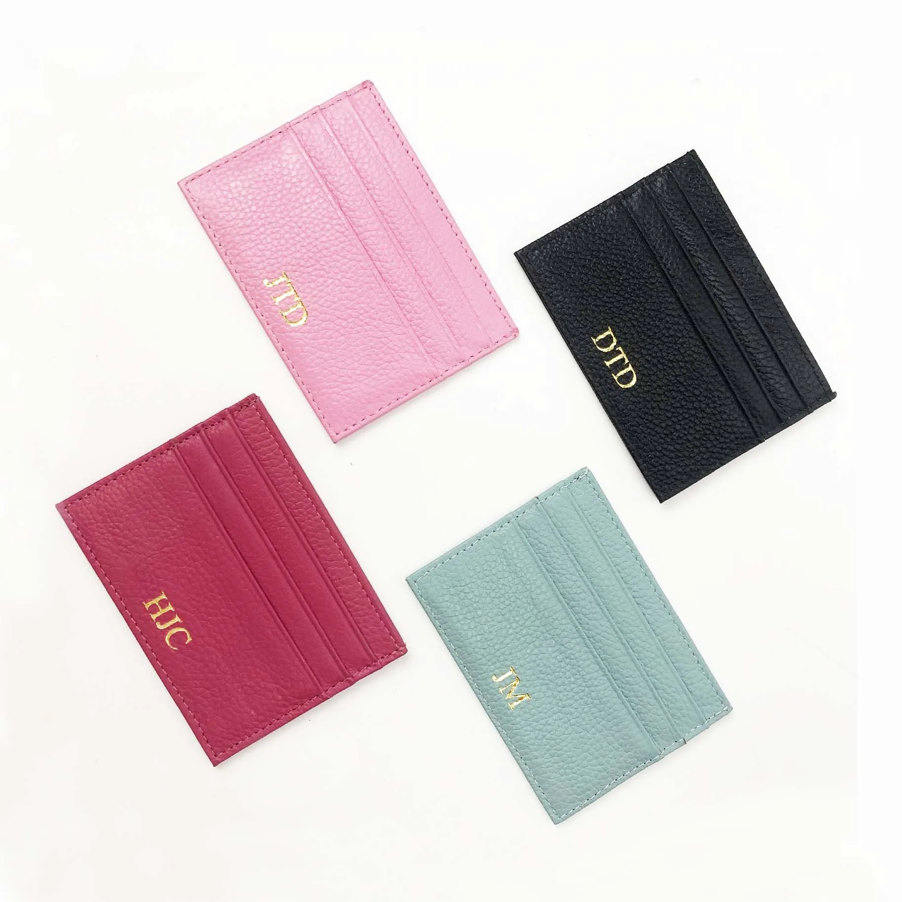 
small moq custom logo hot selling slim smart genuine leather cardholder purse card sleeve cards wallet credit card holder 