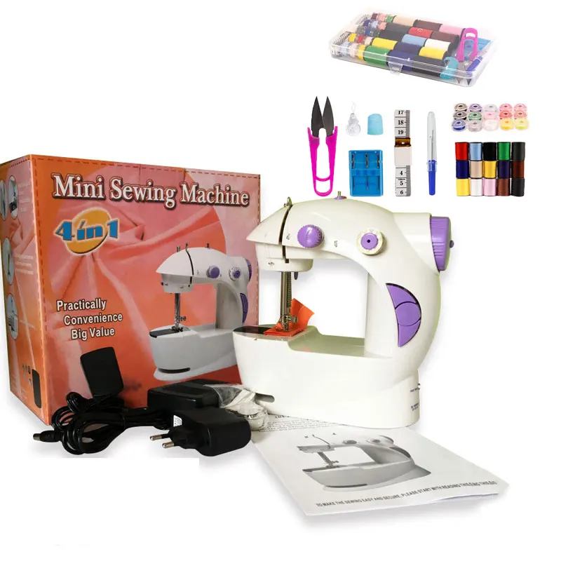 201  Household Mini Multi-function Domestic  Electric Home overlock Sewing Machine with sewing kit set sewing machines