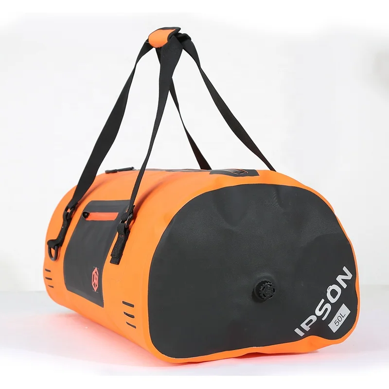 Customized 500DPVC TPU 50L large capacity outdoor Sports Camping dry Bag motorcycle tail bag Waterproof travel Duffel Bag