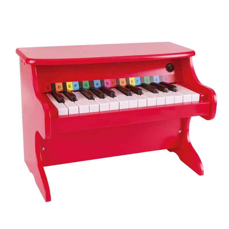 Mini Musical Instrument Toy Piano for Kids Wooden Toy Red Color Box Wood Unisex Educational Wooden Toy Music Set 2 to 4 Years