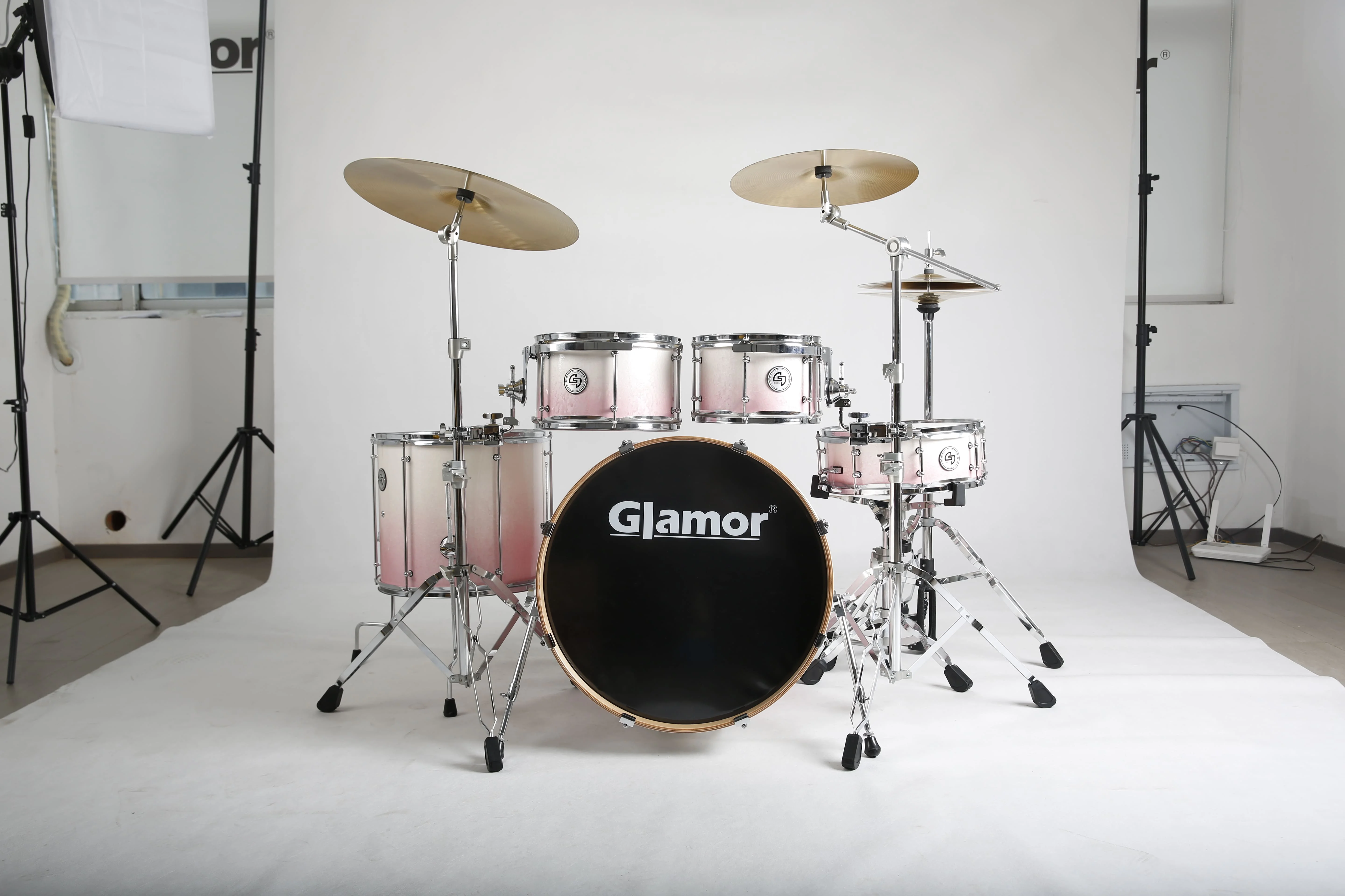 Ready to Ship Glamor Drum Tidal Wave Series Peachpink Fade Model Set Kit