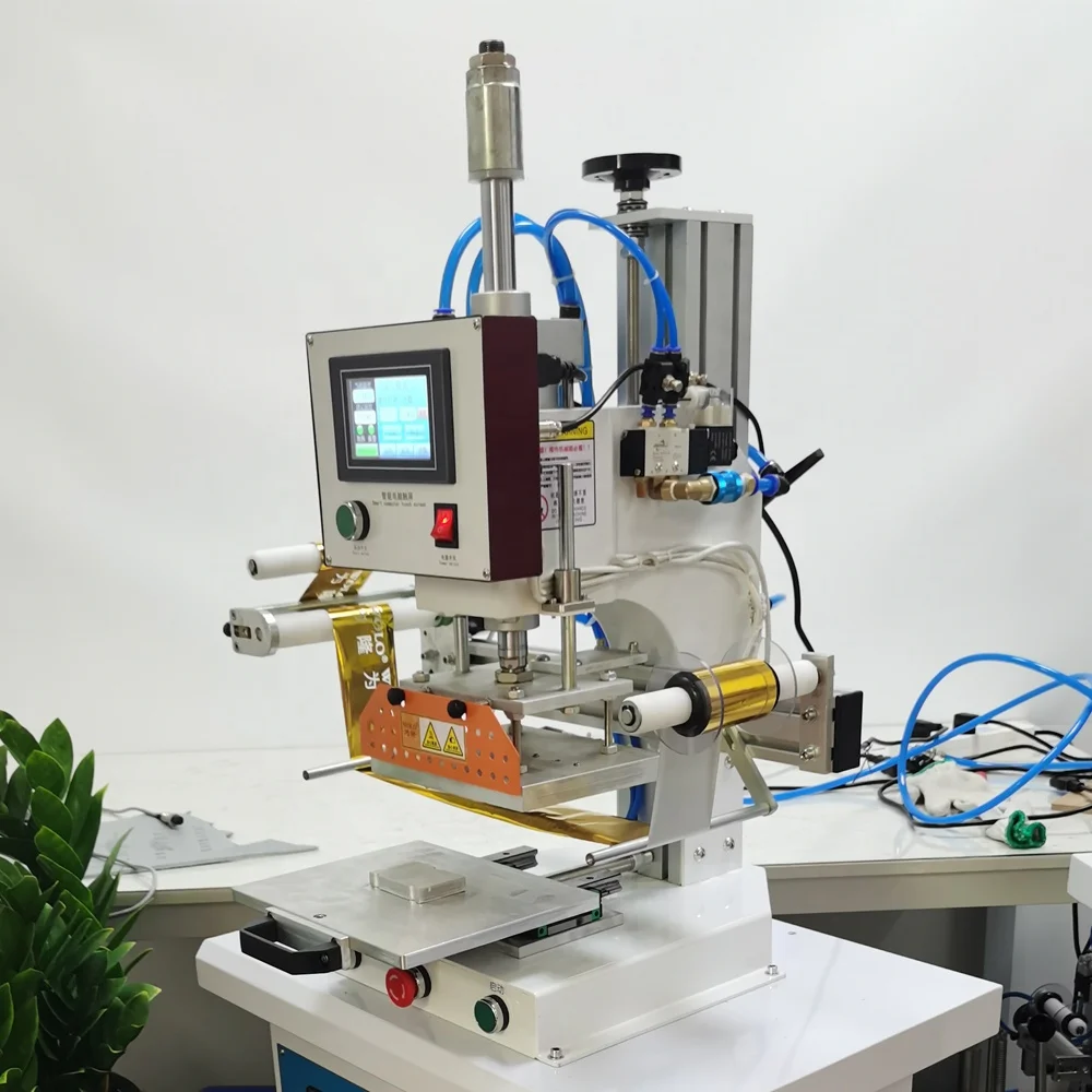 16*20CM Automatic Hot foil Stamping machine Gold foil printing machine Leather embossing machine for Wood, plastic bottle caps