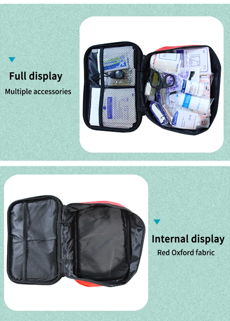 191pcs Small Empty Emergency Accessories Storage Bag Premium Medical Supplies Kit Pouch Basic First Aid Kit Bag