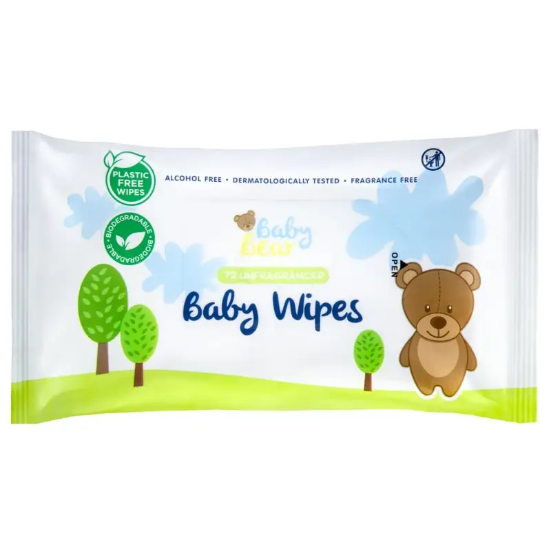 Sensitive Skin Care Organic Cotton and Natural Bamboo Material Tissue 99% Water Baby Wipes