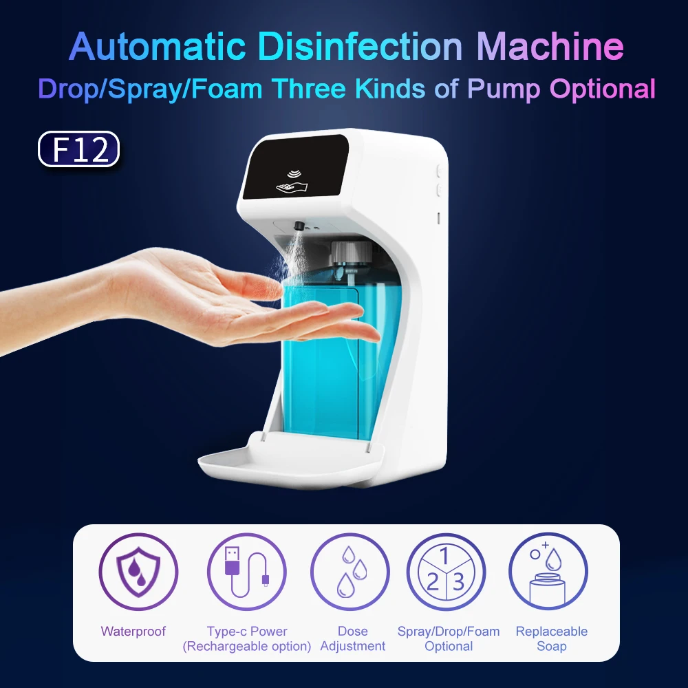 Hotel Home Bathroom Accessories Waterproof Dish Soap dispenser 3 in1 1000ml Sensor Liquid Lotion Automatic Soap Dispenser