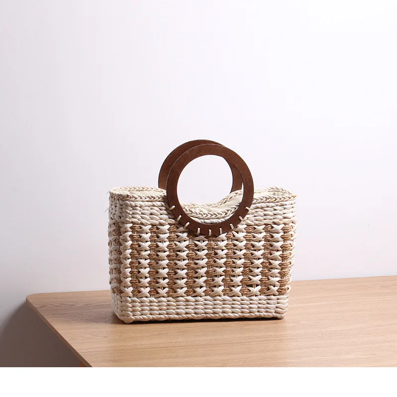 Women Straw Handbag Mini Summer Beach Rattan Tote Bag Crossbody Shoulder Top Handle Handbag