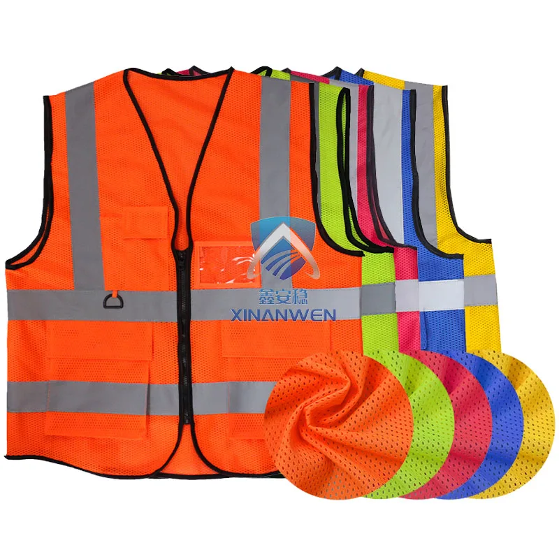 Outdoor Multi Pockets Safety Vest Security Safety Green Reflective Vest