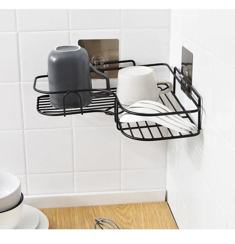 Superior not drilling over washing machine storage triangle iron shelves& racks bathroom corner shelf