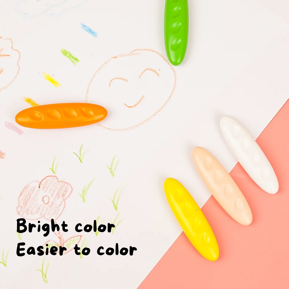 Custom shaped design non-toxic washable stackable finger crayons safe