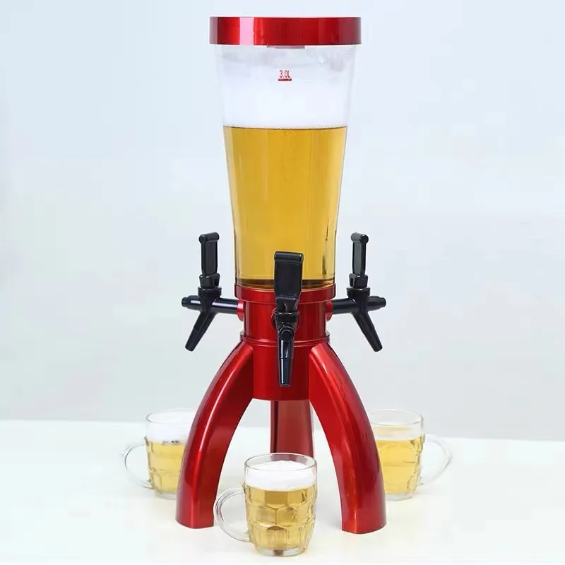Wine Column Commercial Beer Cannon with Faucet Pourer 3L Carlsberg Container bar Wine Beer Tower