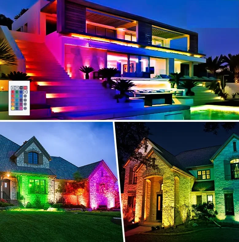 RGB 20w 30w 50w 100w 150w 200w Waterproof IP65 LED Floodlight Outdoor RGB Flood Light Garden Lights Reflector Projector lamp