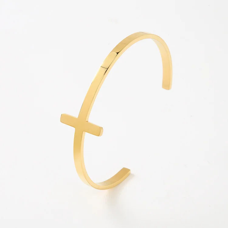 Simple hot open stainless steel bracelet for lovers