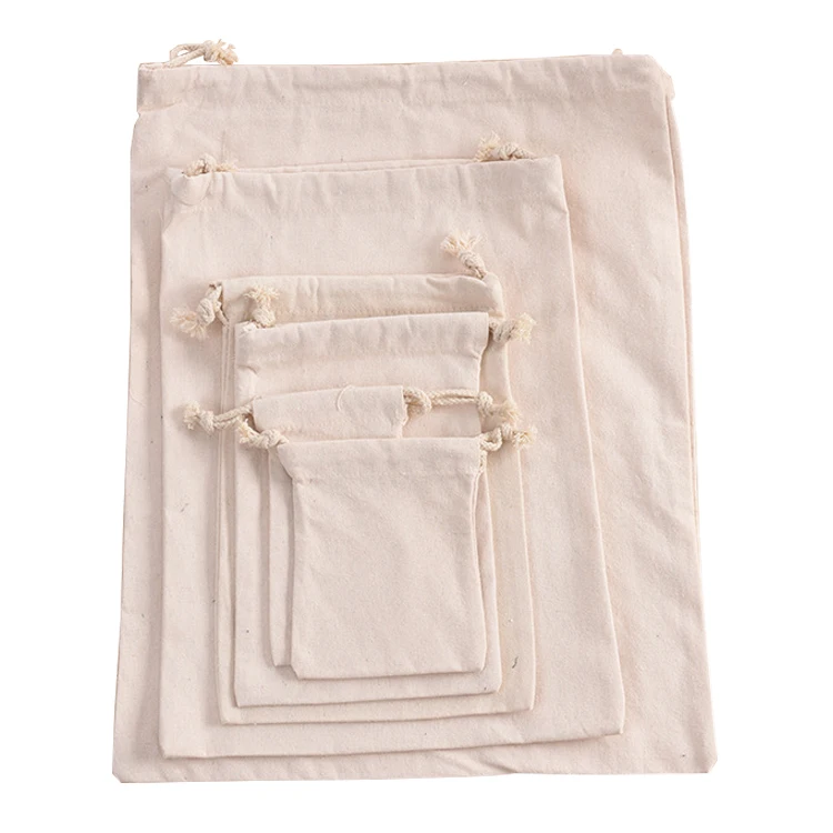custom cotton canvas drawstring pouch bag logo