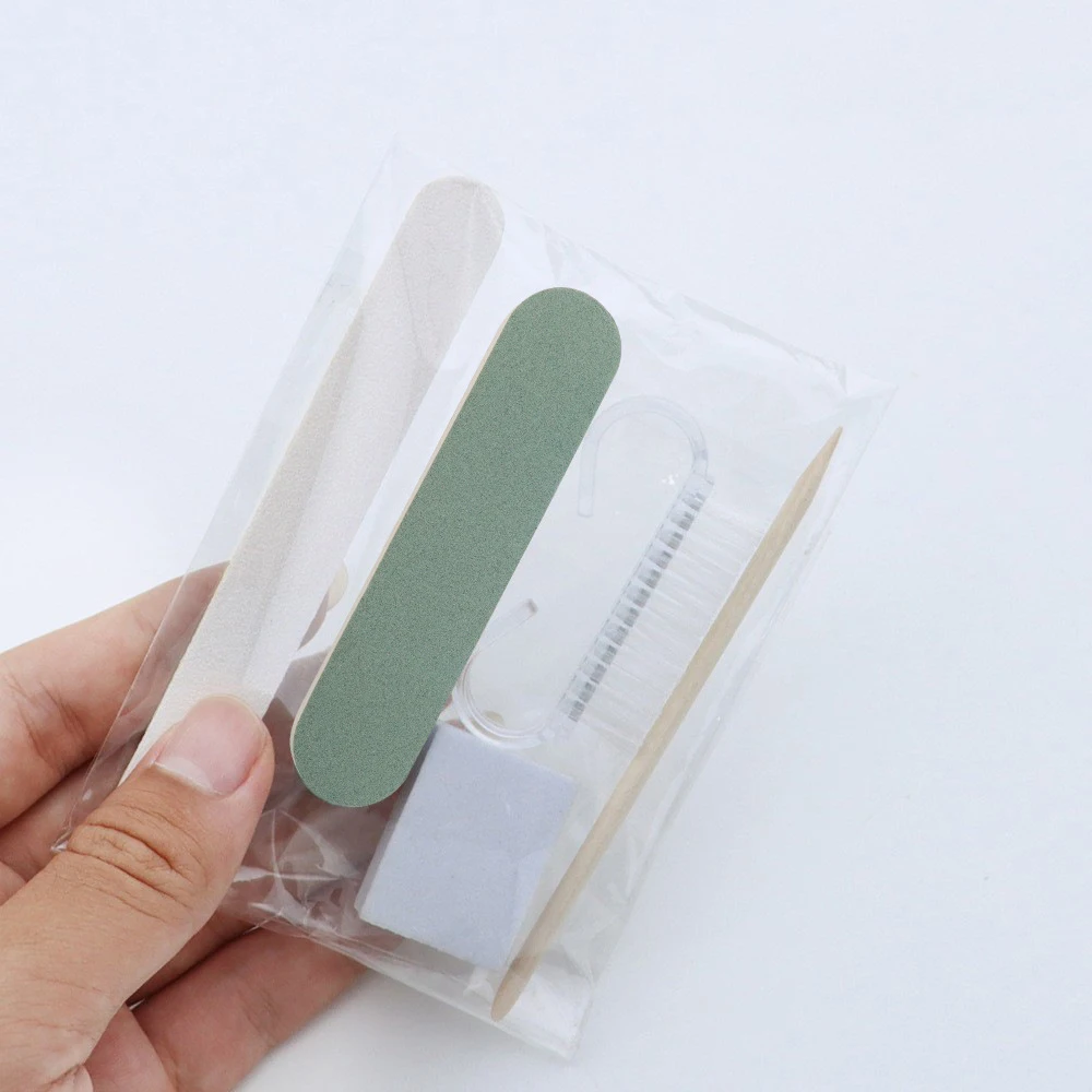 5pcs/set Nail File Sticker Brush Sanding Block Buffer Professional Disposable Nail Tool Manicure & Pedicure Set