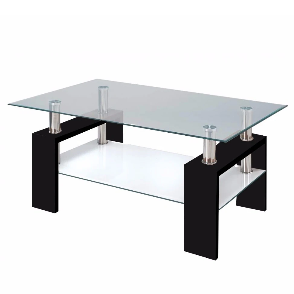 China Factory Seller home furniture nordic coffee table metal white glass center tables with cheap price