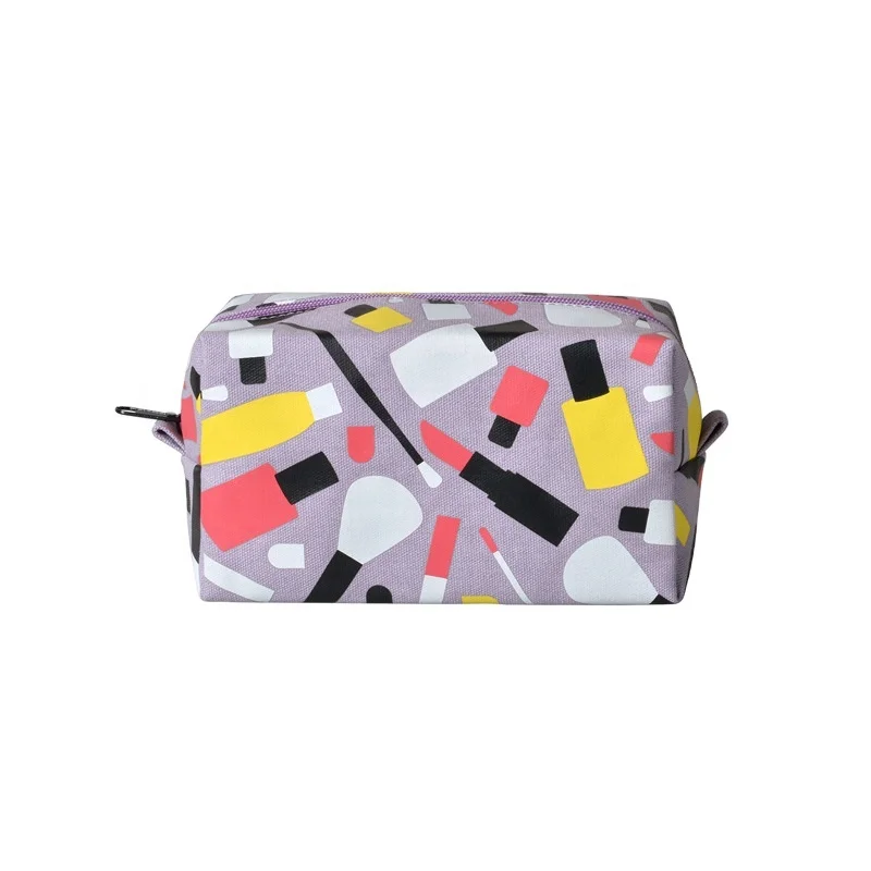 geometric luminous cosmetic pouch makeup bag custom logo printed canvas envelope cosmetic bag