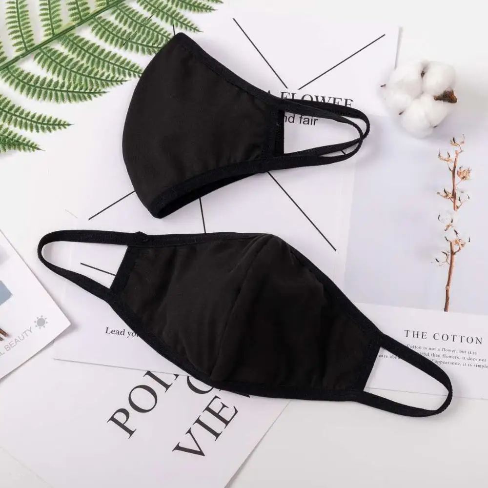 
washable cotton cloth face mask Reusable black anti pollution breathable dust proof Wholesale Anti cold custom design 