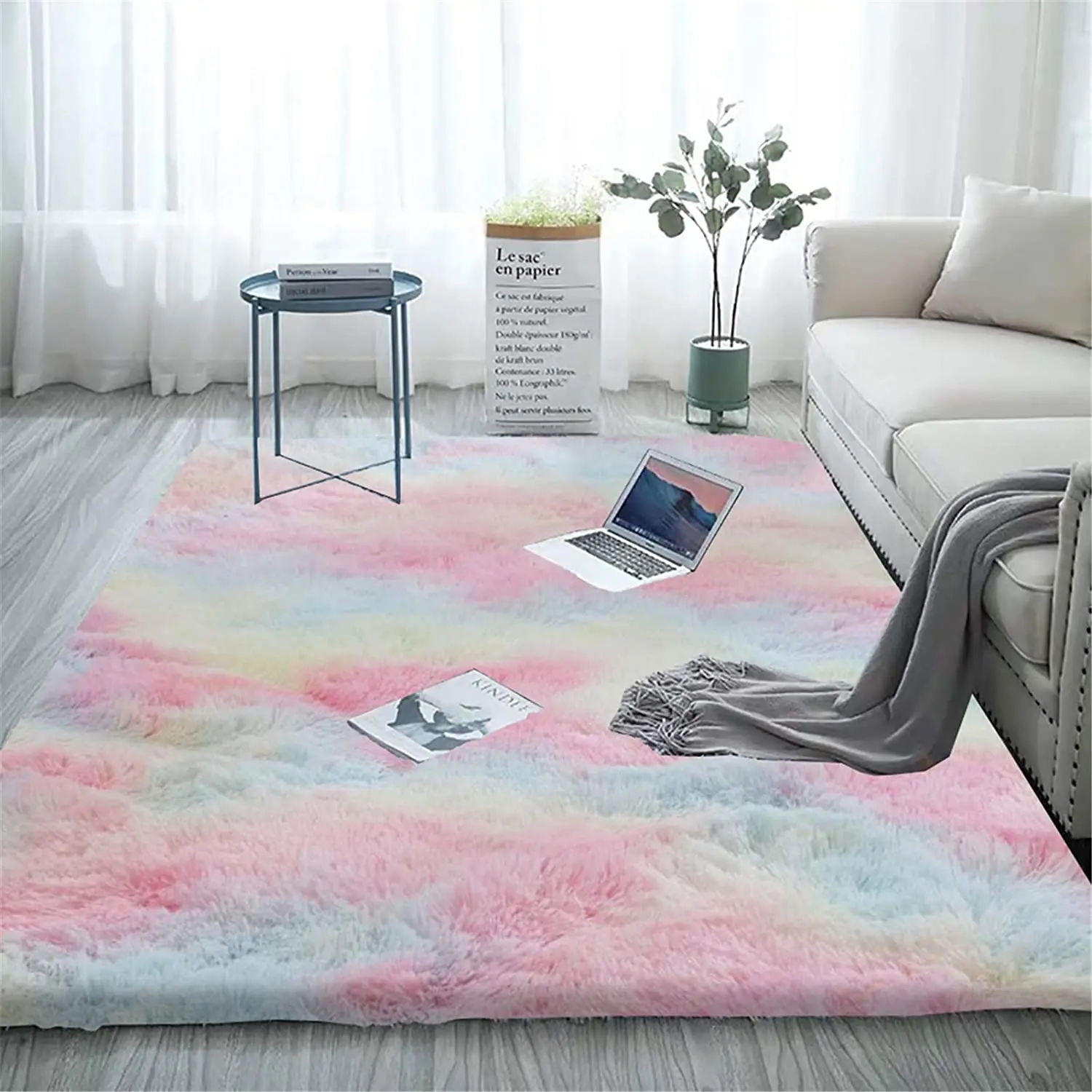 Ultra soft fluffy living room luxury tie-dyed long hair shaggy floor carpet