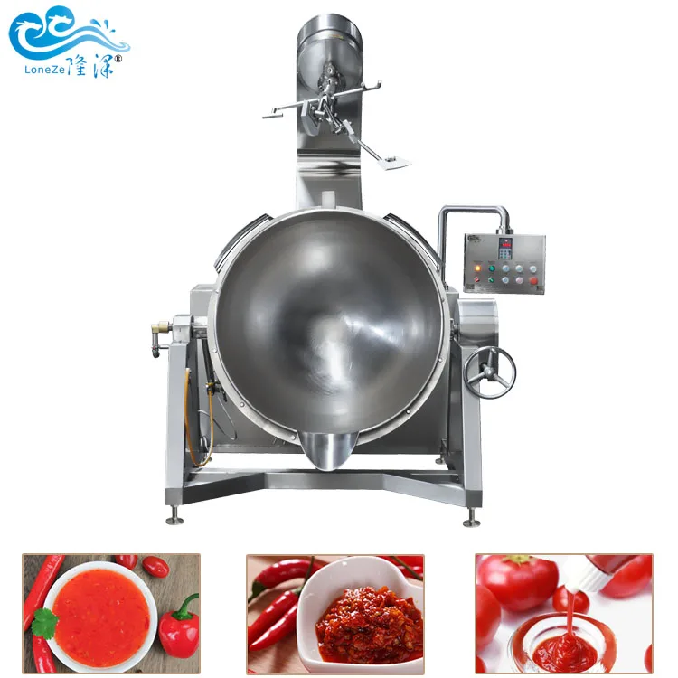 Factory supply industrial automatic soup boiling cooking kettle with