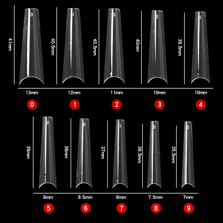 New Arrival Soft Gel Transparent XXL Square French Nail Tips Clear Coffin Nail Sticker French Tips For Salon Shops