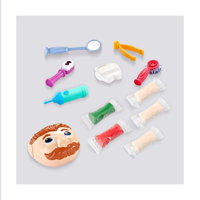 Eco Friendly DIY Mold play foam dough low price Dentist Series with Dental drill playdough Color Mud toy for kids