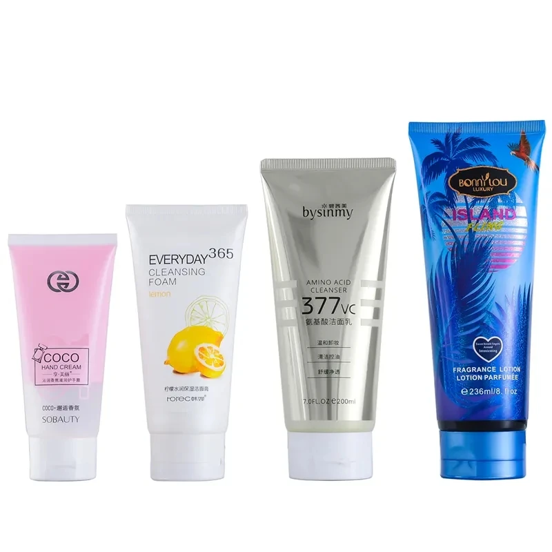 Custom Printing Plastic Hand Cream Tubes Packaging 50ml 100ml 150ml 200ml Shampoo Lotion Cosmetic Squeeze Tube with Flip Cover