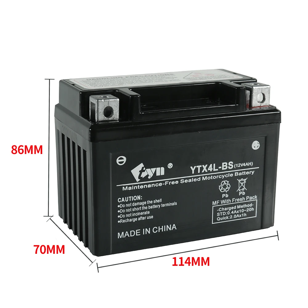 YTX5L-BS YTX7A-BS motorcycle battery YTX4L-BS  Lead Aicd battery YTX4A