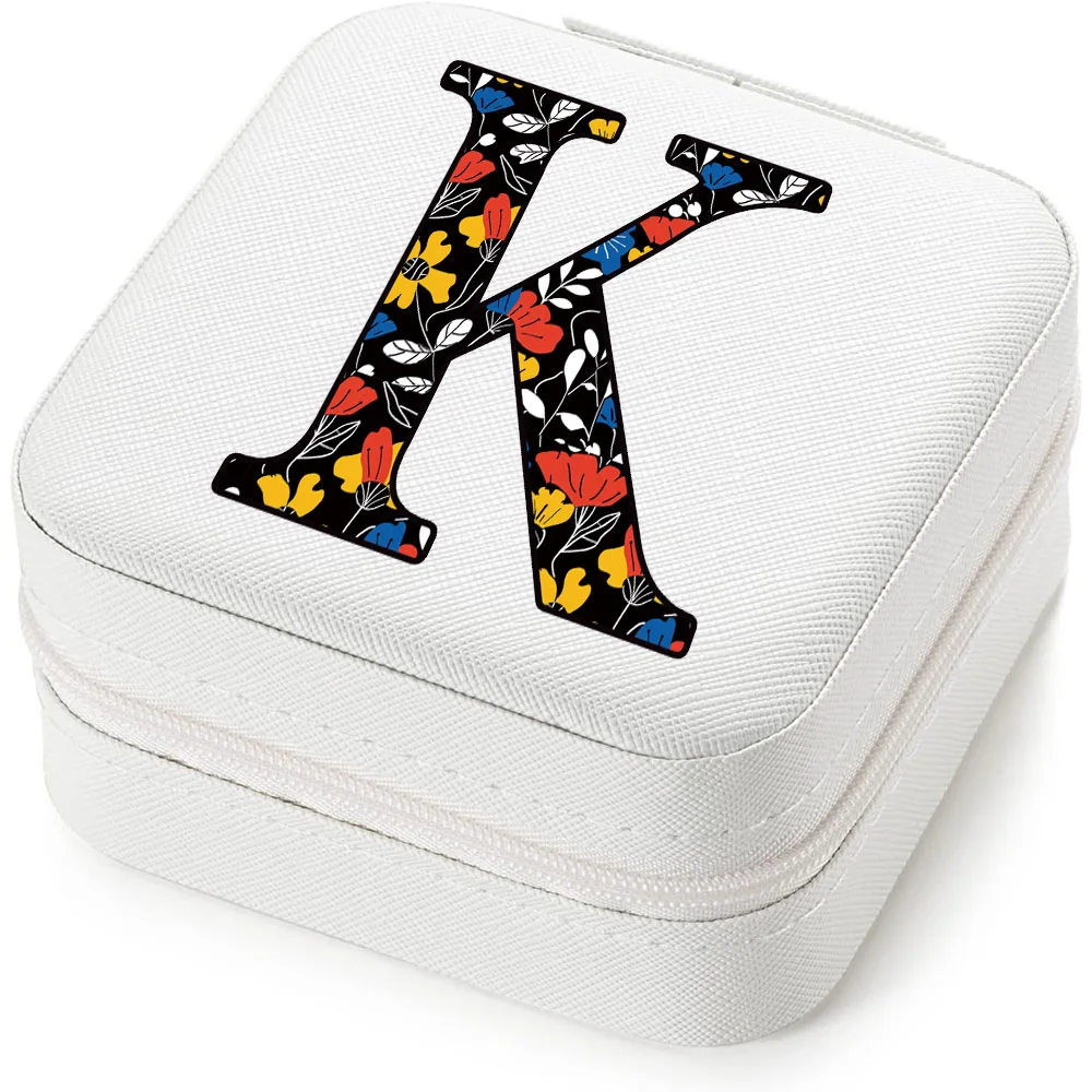Zippered Space-saving and Portable Flower-shaped Jewelry Box Ring Earring Storage With Flip Cover