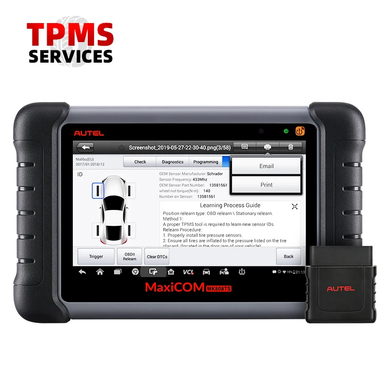 Autel MaxiCOM MK808TS mk808 ts mk808s-ts obd2 full system with TPMS Function Multi-language auto scanner Car Diagnostic tool
