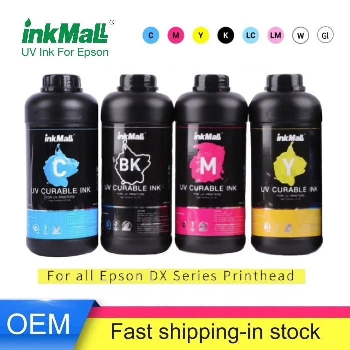 InkMall top-selling high quality uv led curable ink for i3200 printheads for glass printing