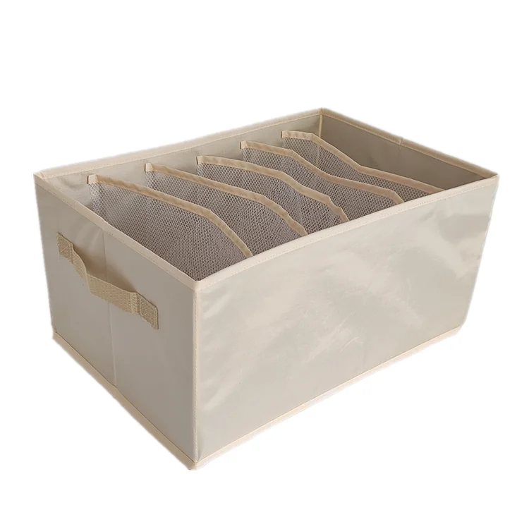 Washable foldable household socks Clothing Storage box jeans 6 grids Oxford wardrobe clothes folding Organizer for closet