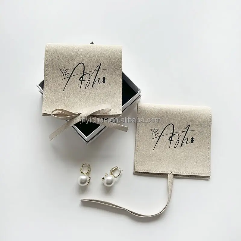 Hot Sale Custom Logo Luxury Microfiber Jewelry Earring Bag Cute Velvet Necklace Pouch for Jewelry