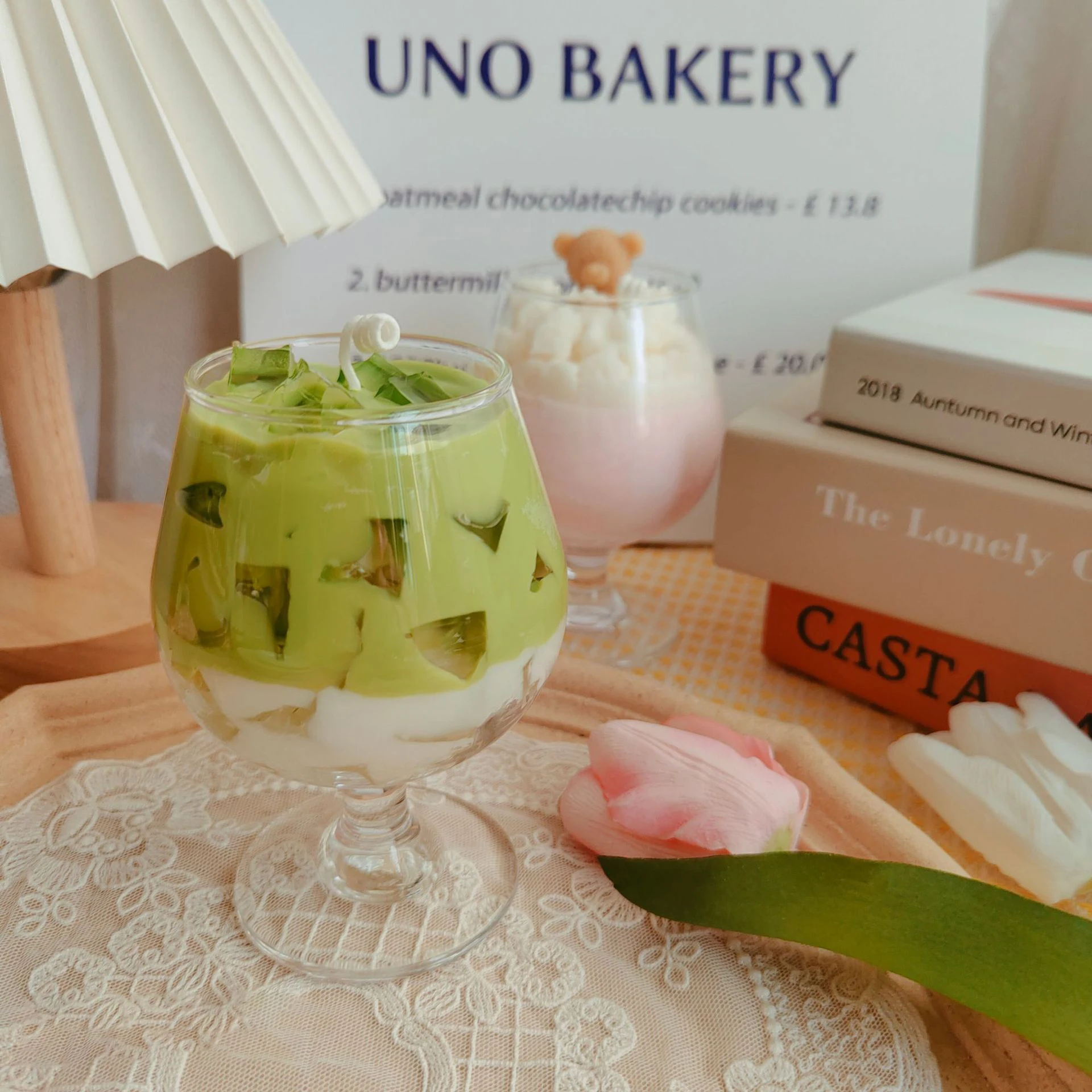 New Arrival Green Tea Ice Cream DIY Plant Essential Oil Scented Candles Soy Wax Aromatherapy Coffee