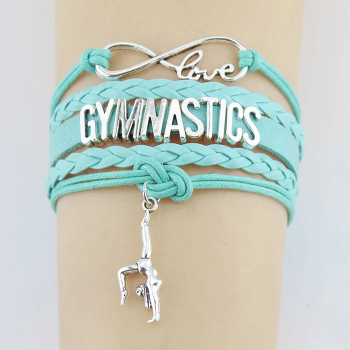 gymnast gymnastic teacher teams girls gymnastics charm bracelet alloy with rope