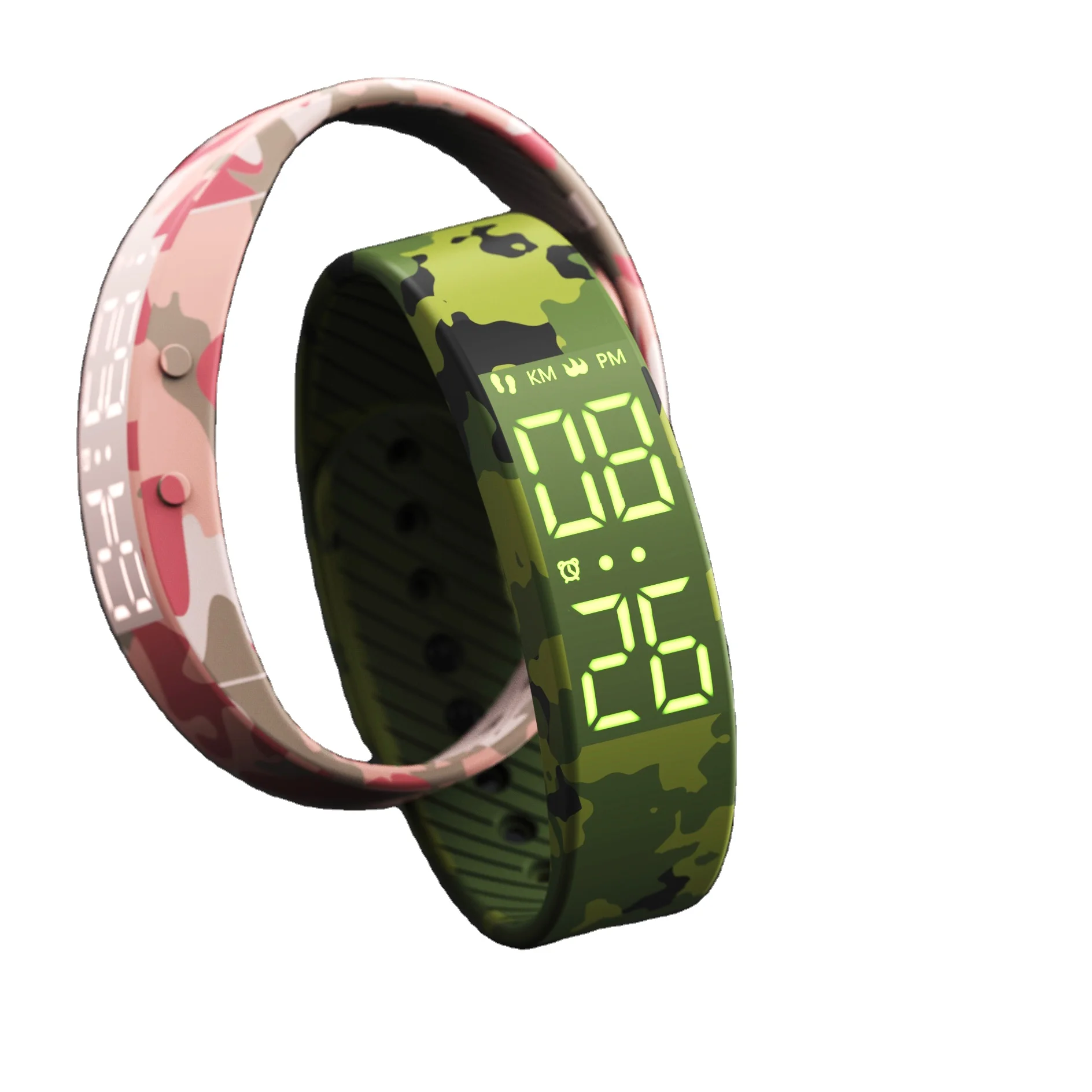
2021 cheap colorful band kids watch LED display alarm clock digital watch for children stopwatch step counter band 