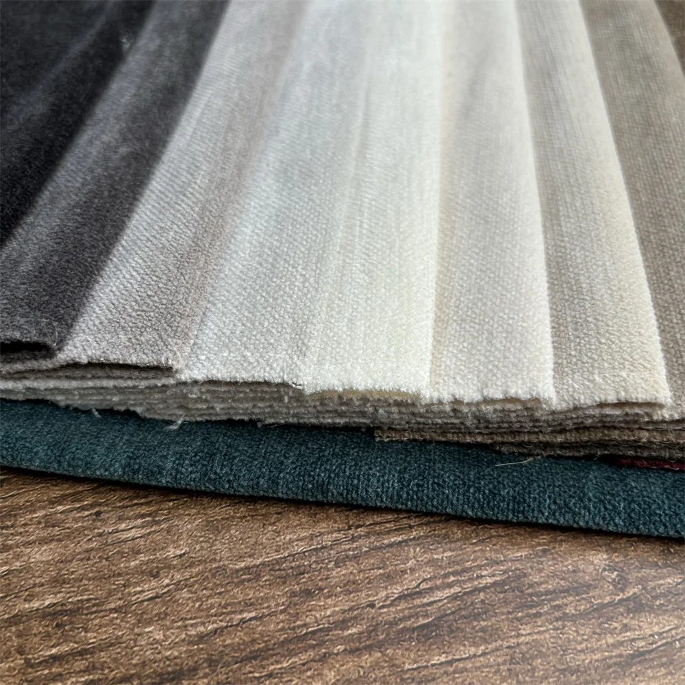 Velvet upholstery fabric manufacturer high quality most popular upholstery fabric for sofa plain  400GSM dyed softt vega0112