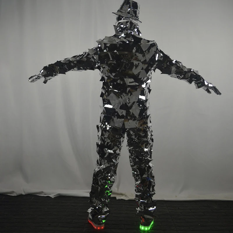 heavy metal mirror costume for nightclub/ adult mole costume mirror/ mirror costume props for bar