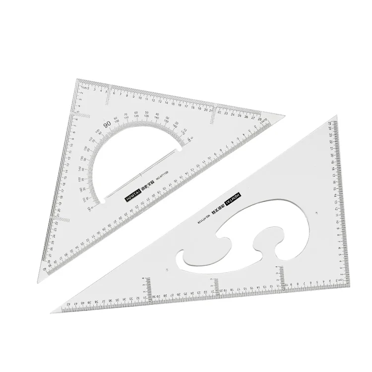 Made In China Superior Quality 45 Degree Plastic Right Angle Geometry Drawing Triangle Ruler