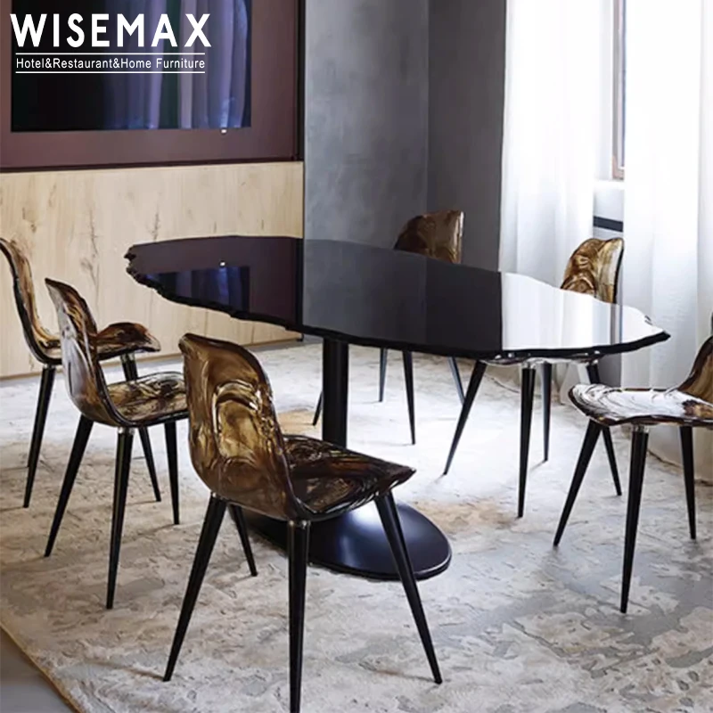 WISEMAX мебель Европейский роскошный домашний обеденный стол из нержавеющей стали на основе закаленного стекла роскошные гостиничные столы для столовой