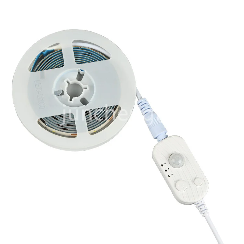 DC5V 2835 Светодиодная лента с датчиком индукционного шкафа ночная лампа USB аккумуляторная батарея 60 светодиод/м водонепроницаемая гибкая 9 цветов 5 В