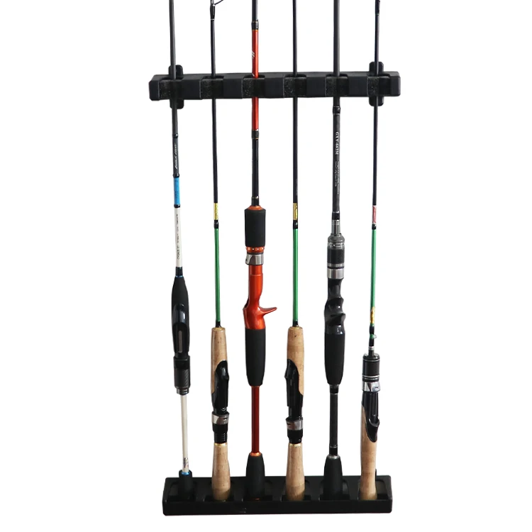 Multifunctional fishing rod display rack sea rod 6 Holes vertical wall storage rack fishing rod holder