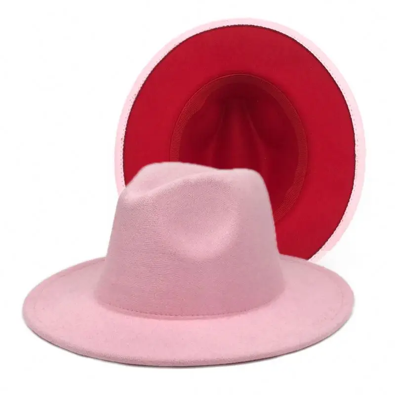
Wholesale Wool Brim Fedora Hats Women For New Designer Wool Fedora 2 Tone Hats Men And Women 