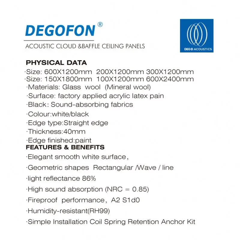 Sound Proof Acoustic Foam Panels Baffle Ceiling