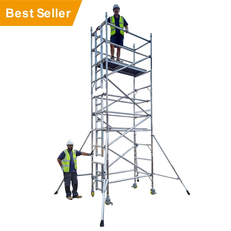 Эшафот Мобильная алюминиевая легко с алюминими колесами три набор рамок для алюминиевые леса башни