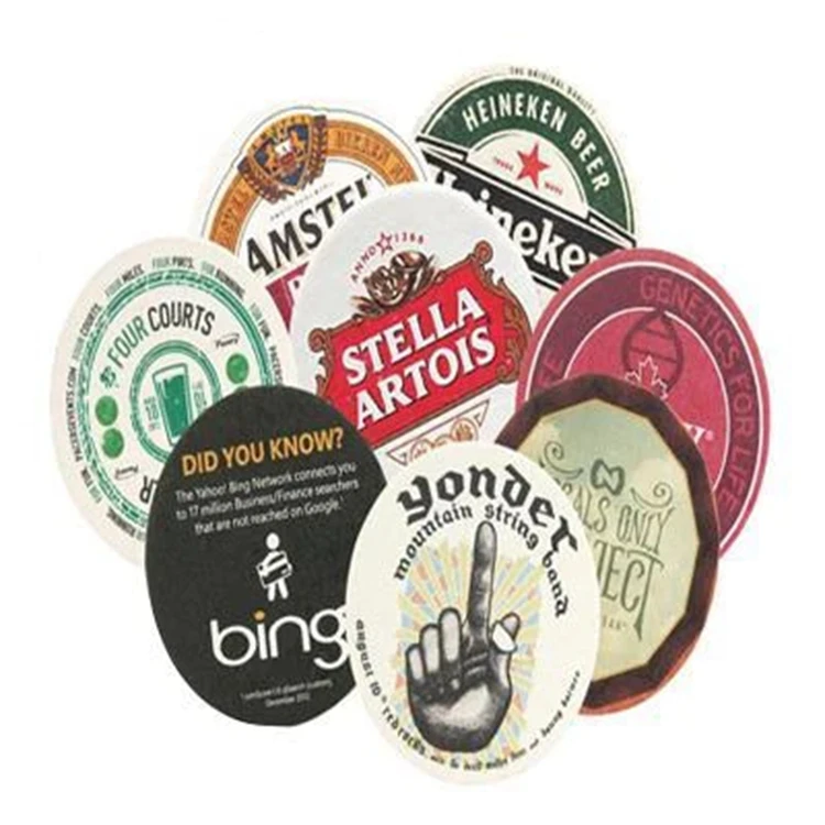 Custom Logo Printing Coaster Beer Mat Coaster 3.5' or 4' Circle Square Bar Hotel Corporate Gift Pulp Cardboard Paper Coaster