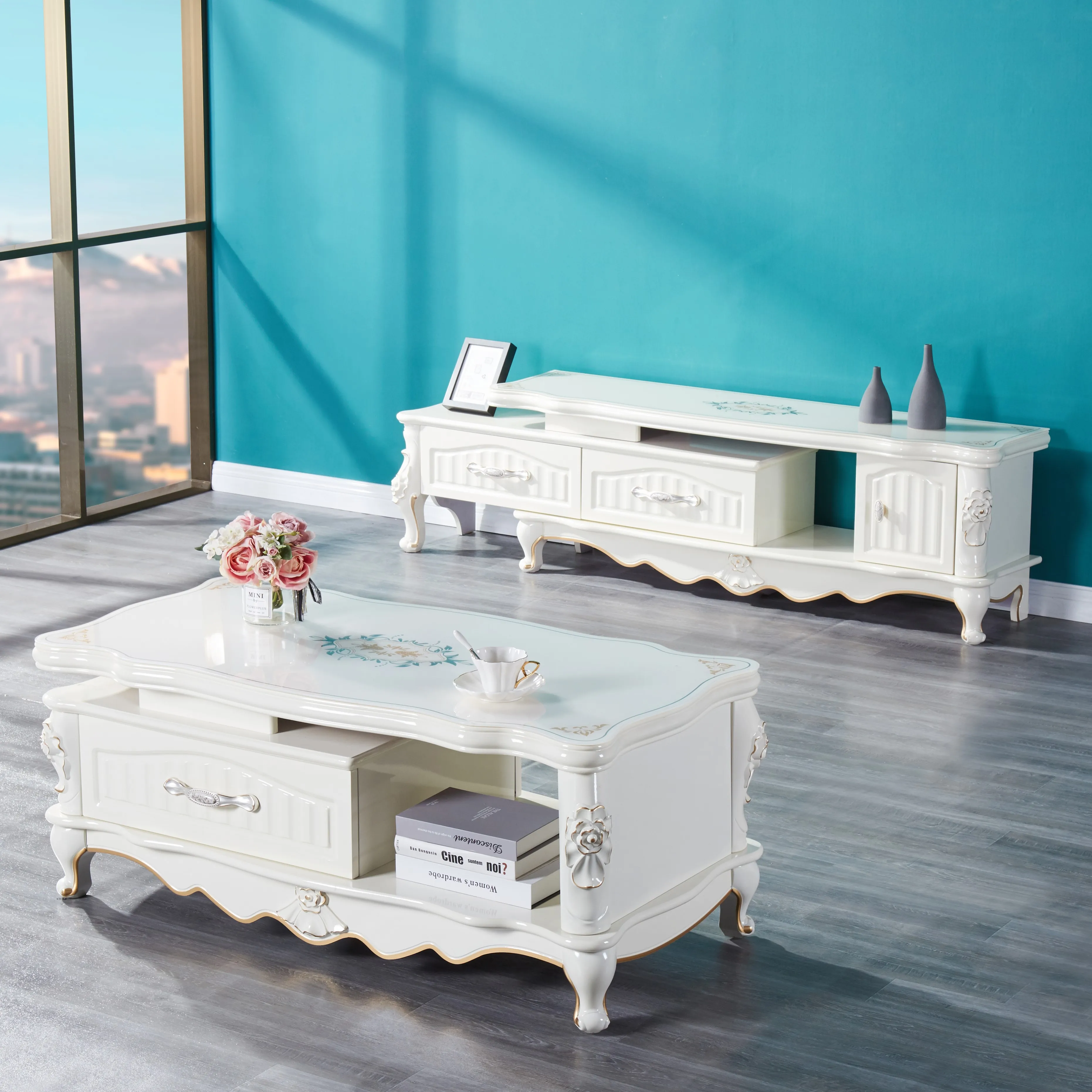 hot sale living room furniture design wood TV CABINETS  with drawers from china