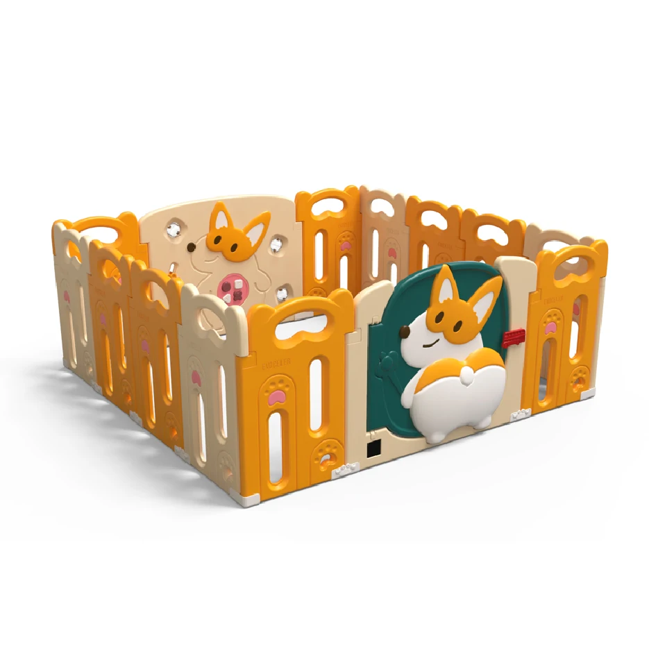 ABST Cartoon corgi design foldable portable playpen for babies